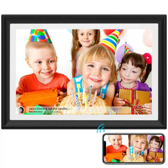 32GB SSA 10.1 Inch Smart WiFi Digital Photo Frame IPS LCD Touch Screen MP3 Playback Clock-Best Christmas Gift for Friends Family — image 2