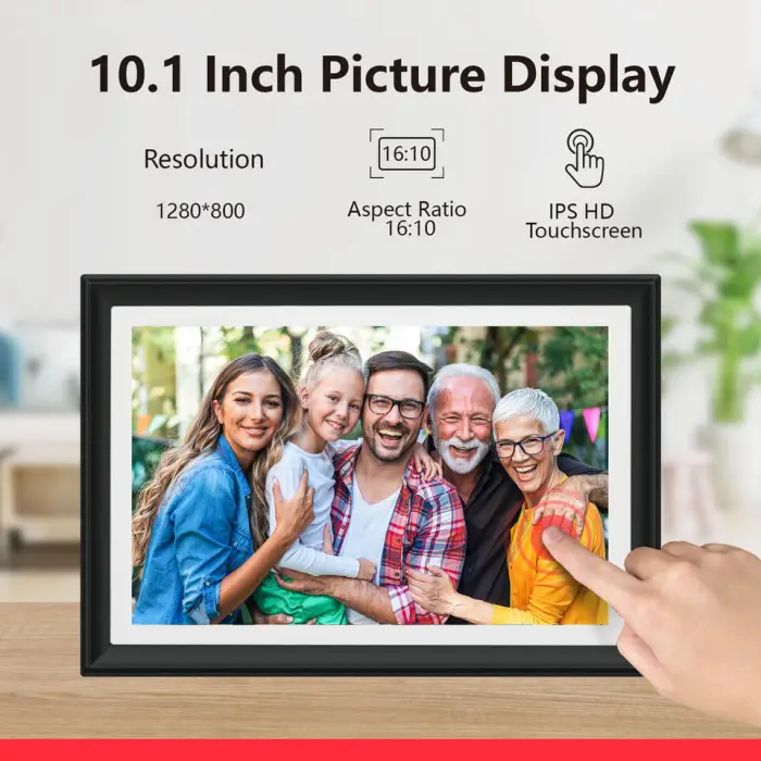 32GB SSA 10.1 Inch Smart WiFi Digital Photo Frame IPS LCD Touch Screen MP3 Playback Clock-Best Christmas Gift for Friends Family — image 5