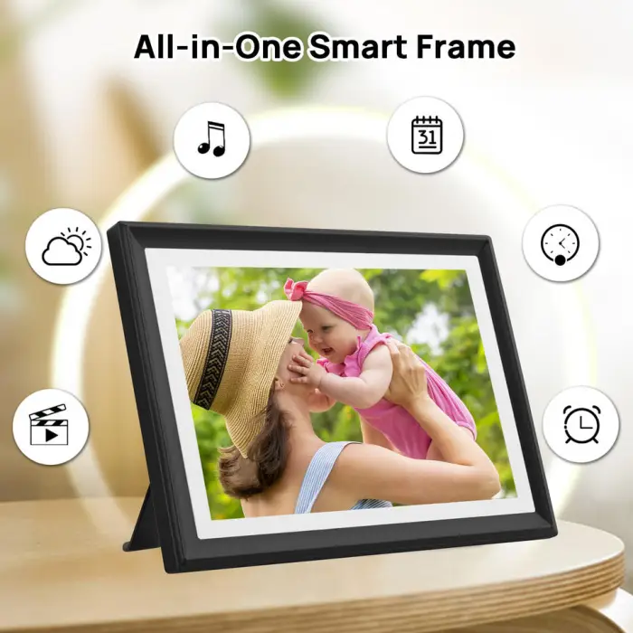 32GB SSA 10.1 Inch Smart WiFi Digital Photo Frame IPS LCD Touch Screen MP3 Playback Clock-Best Christmas Gift for Friends Family — image 6