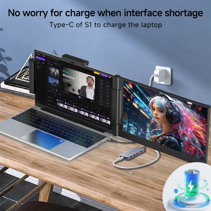 14.1-Inch Single-Screen Rotatable IPS WLED Full HD 60Hz Portable Notebook Expansion Display OEM/OD Support Large Quantity — image 5