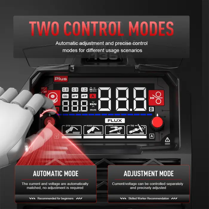 ANDELI Semi-automatic MIG Welding Machine Lift TIG MMA MIG 3 in 1 Gasless Synergy MIG Welders Inverter Soldering Welder — image 4