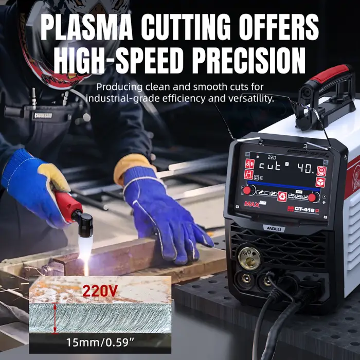 ANDELI 6 in 1 MIG Welding Machine with Pulse MIG/HF TIG/CUT/Stick Aluminum MIG Welder Semi-automatic Gas/Gasless Welding — image 5