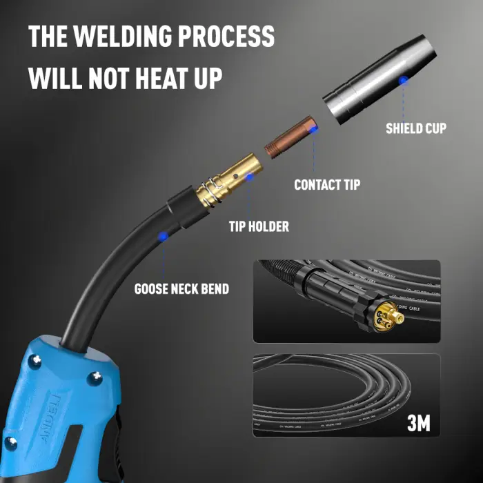 ANDELI MIG-270 Semi-automatic Welding Machine 3 in 1 MIG/Lift TIG/Stick Inverter MIG Welder Gas/Gasless Welding for Household — image 3