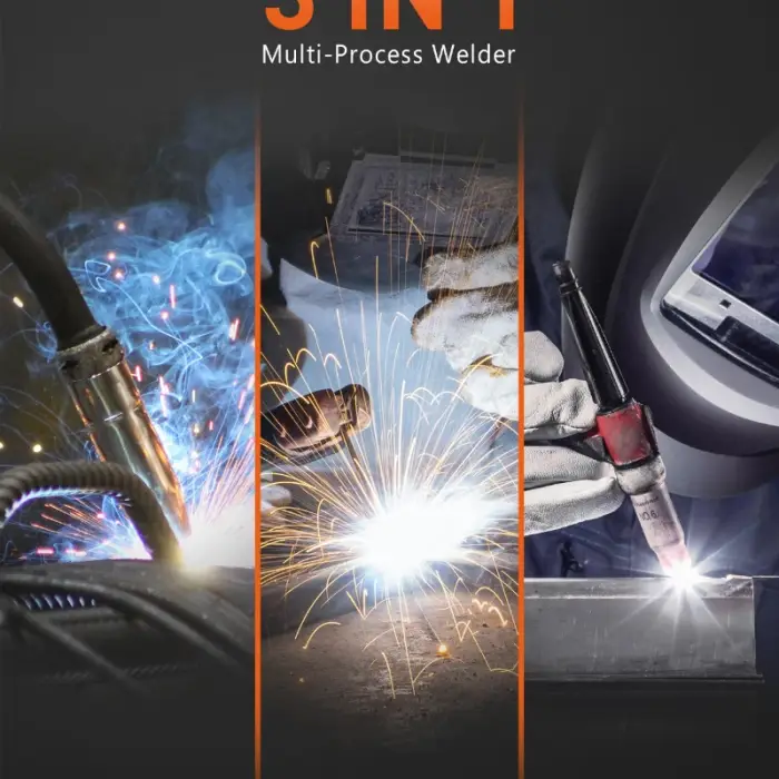 3in1 Synergic Control MIG Welder Machine Gasless MIG/Stick/Lift TIG Intelligent Welding Machine Portable Inverter — image 4