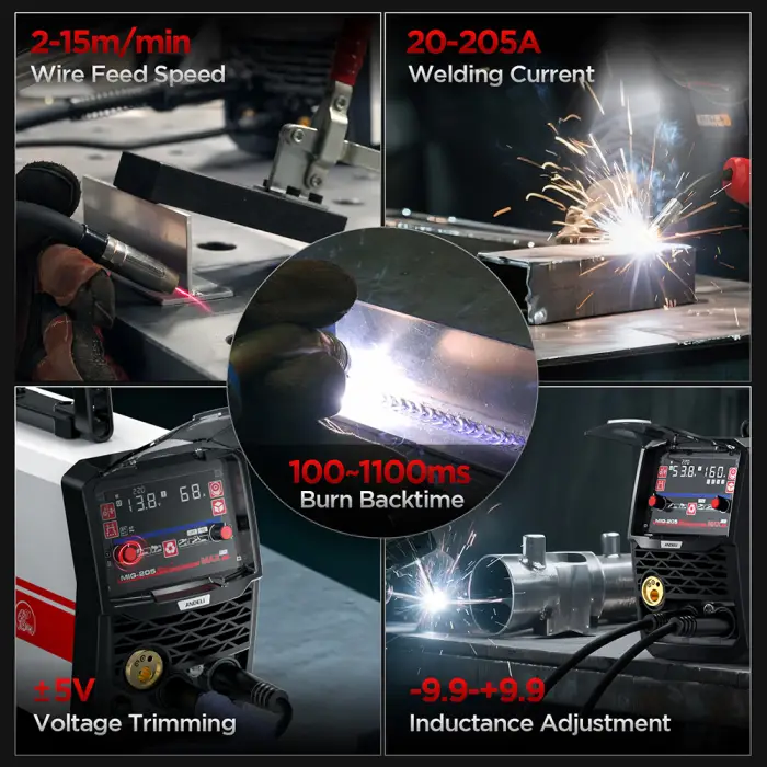 ANDELI 220V MIG Welders MIG/Lift TIG/Stick/Spool Gun/Gas/Gasless Aluminum Welding Machine Multiprocess Semi-automatic Welder — image 6