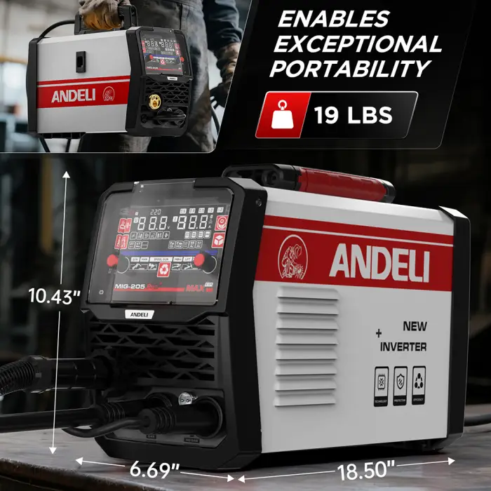 ANDELI 220V MIG Welders MIG/Lift TIG/Stick/Spool Gun/Gas/Gasless Aluminum Welding Machine Multiprocess Semi-automatic Welder — image 7
