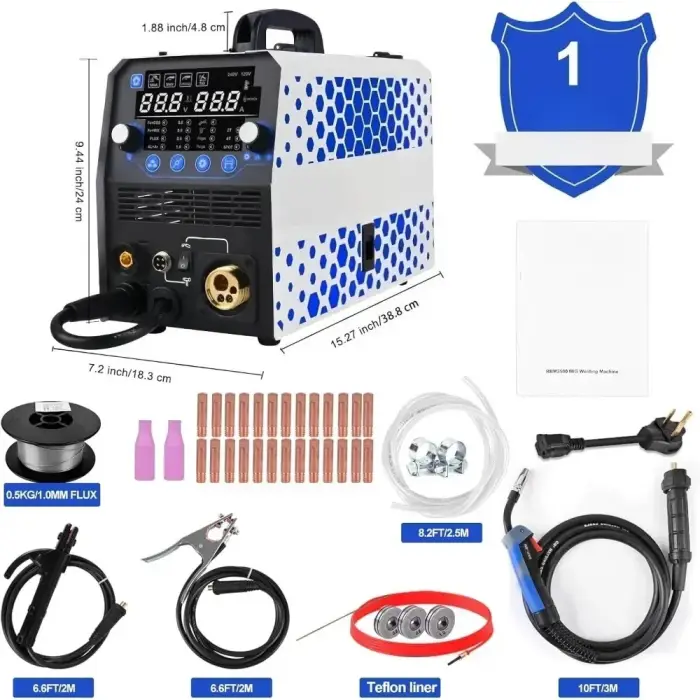 gasless flux core mig/stick/lift tig/spot welding/spool gun 120v/240v aluminum multi proces reboot mig welder, 250amp 6 in 1 gas — image 7