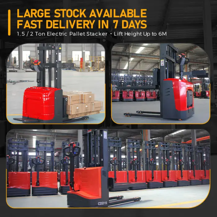 Cost-Effective 2000kg Electric Walkie Pallet Stacker 4.5m Lift 2200W Motor for Warehouse OEM ODM — image 6