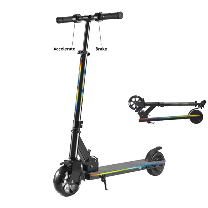 Portable Foldable 60w Motor Powerful Scooter 2 Flashing Tires Electric Bike Scooter — image 3