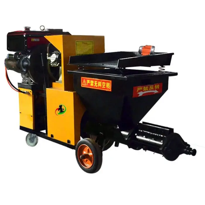 Diesel Plastering Cement Mortar Spraying Machine with Pump and Motor New and Used with Good Price for Home Use Construction Cont — image 3