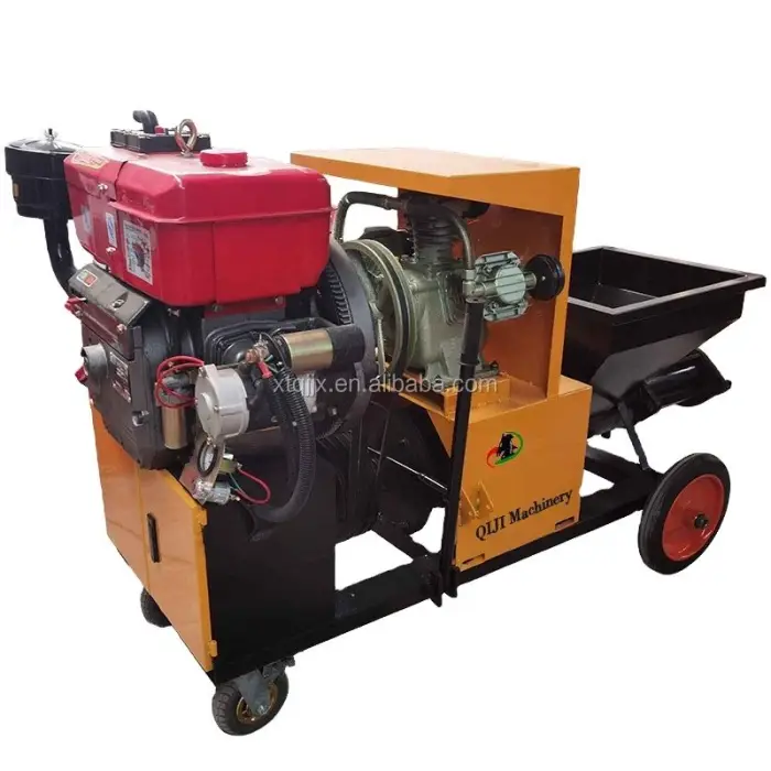 Diesel Plastering Cement Mortar Spraying Machine with Pump and Motor New and Used with Good Price for Home Use Construction Cont — image 4