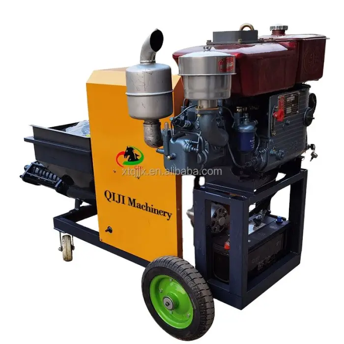 Diesel Plastering Cement Mortar Spraying Machine with Pump and Motor New and Used with Good Price for Home Use Construction Cont — image 7