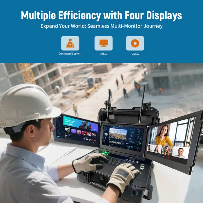 15.6 inch 26800mAh Robust Laptop IP68 with Triple Screens GPS Rugged Laptop 3 Screens — image 3