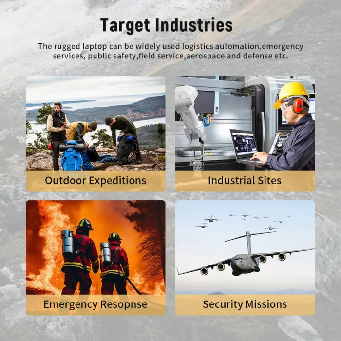 15.6 inch 26800mAh Robust Laptop IP68 with Triple Screens GPS Rugged Laptop 3 Screens — image 7