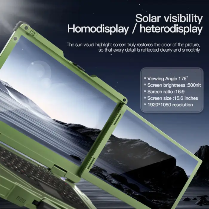 15.6 inch Triple-Screen Sunlight Lcd Rugged Portable Notebook with Joystick I7 1650 32GB DDR4 M.2-1TB SSD for Outdoor Drone — image 5