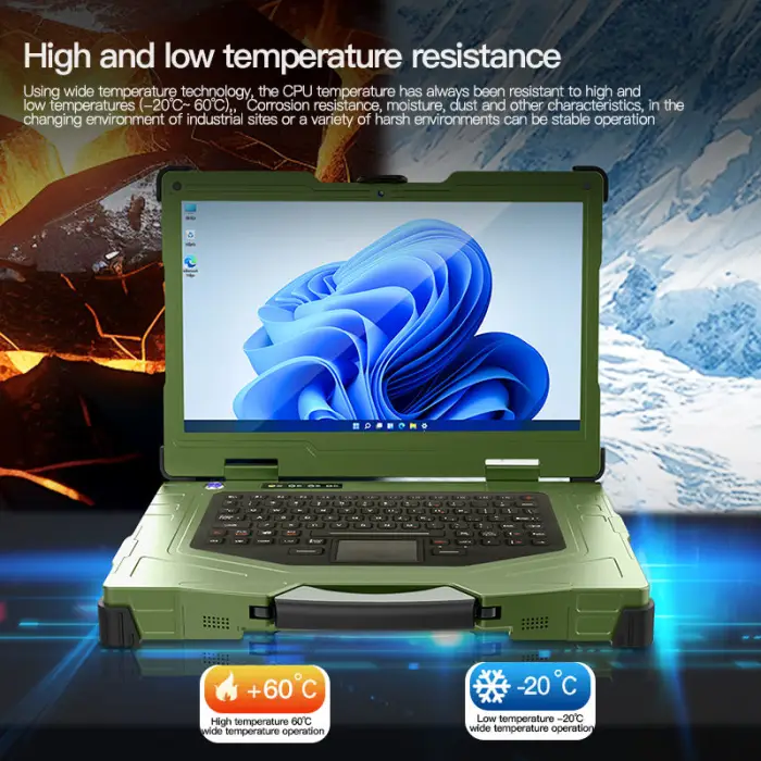 1920*1080 15.6 inch Sunlight Display IP65 Core I7 I9 64GB+1TB/2TB Semi- Rugged 5G Laptop Computer — image 5