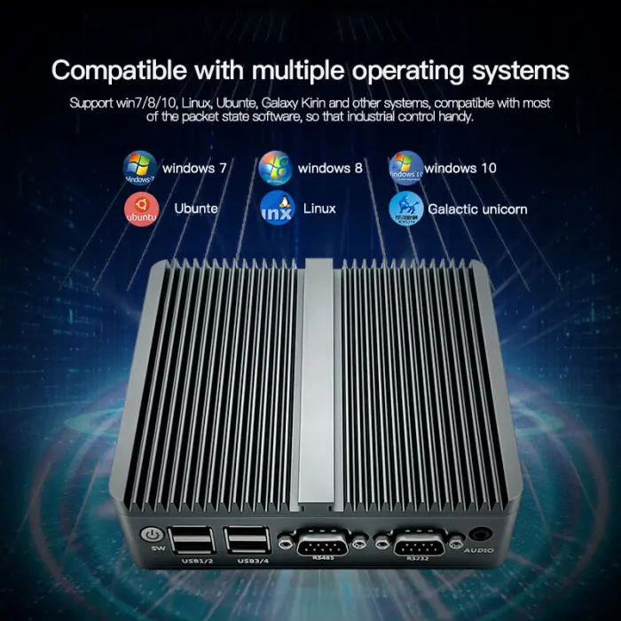 Fanless Noiseless Industrial-grade Quality All-aluminum Case Embedded Rugged Mini PC Computer with Intel N2840 DDR3 4GB — image 6