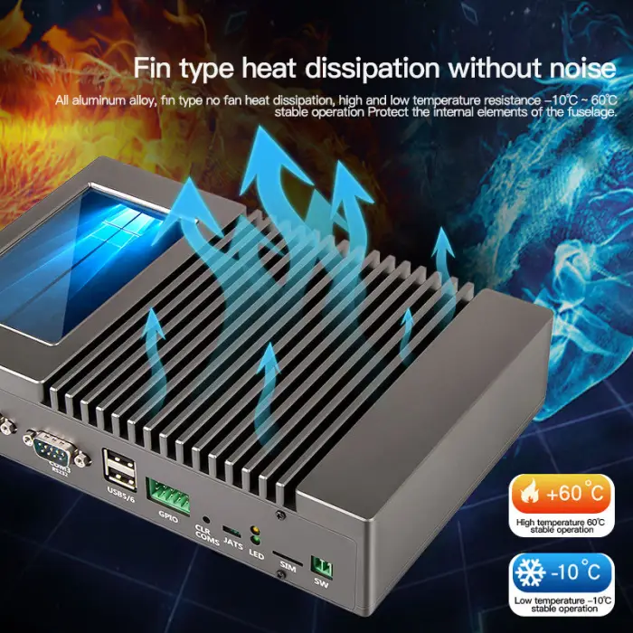 OEM/ODM 4.3 Inch Screen Rugged Industrial Fanless Mini PC with Intel i7 for Win/Linux Monitor — image 4