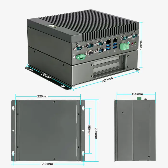 Core I3/I5/I7 8GB RAM 256GB SSD 4G Wifi Module Embedded Fanless Industrial Mini PC for Logistics and Transportation Stock — image 3