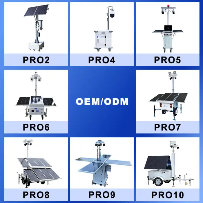 OKAF Mobile Solar CCTV Tower Monitoring Trailer Parking Lot Solar Panels Surveillance System Solar Surveillance Tower — image 6
