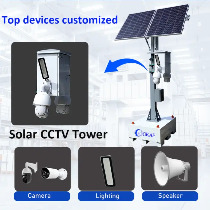 Portable Solar Powered Security Camera Tower 20ft Telescopic Mast 4G LTE Wireless CCTV Trailer for Parking Lot — image 3
