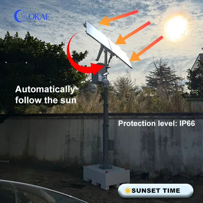 Portable Solar Powered Security Camera Tower 20ft Telescopic Mast 4G LTE Wireless CCTV Trailer for Parking Lot — image 4
