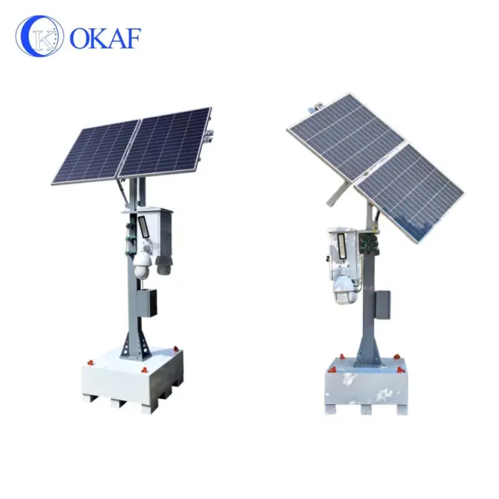 Portable Solar Powered Security Camera Tower 20ft Telescopic Mast 4G LTE Wireless CCTV Trailer for Parking Lot — image 7
