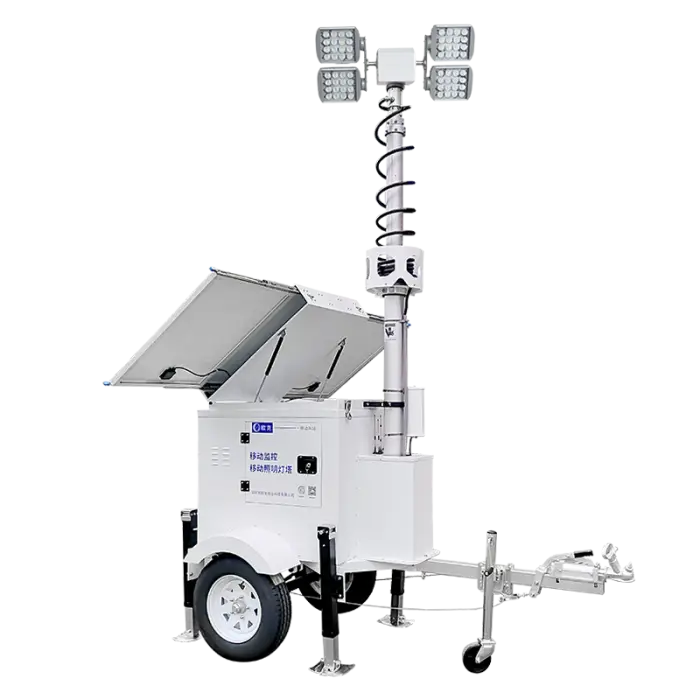 OKAF Mobile Portable Construction Site Lighting Tower Solar Light Tower Temporary Site Lighting Solar Security Towers — image 3