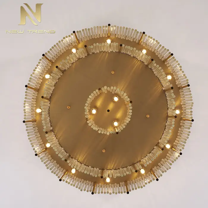 New Product Good Quality Indoor Decoration Stainless Steel Frame Glass Modern Led Ceiling Lamp — image 7