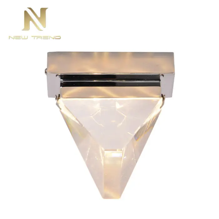 Trendy Style Hotel Room bar Cafe Gold Color Iron Crystal Modern Led Ceiling Light — image 6
