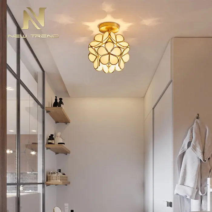 New Design Indoor Decoration Beautiful pink Flower Modern Led Ceiling Light — image 3