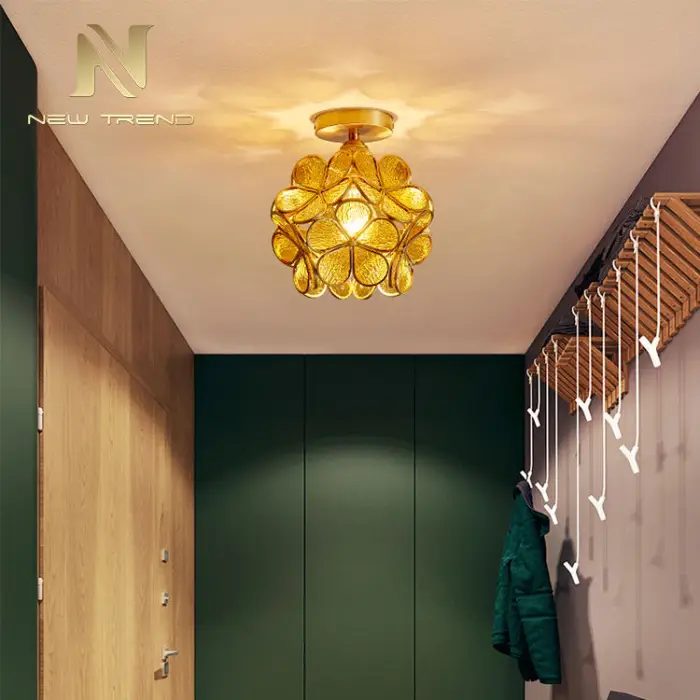 New Design Indoor Decoration Beautiful pink Flower Modern Led Ceiling Light — image 4