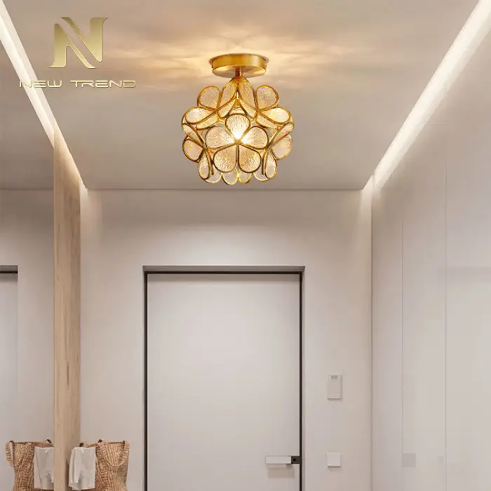 New Design Indoor Decoration Beautiful pink Flower Modern Led Ceiling Light — image 6