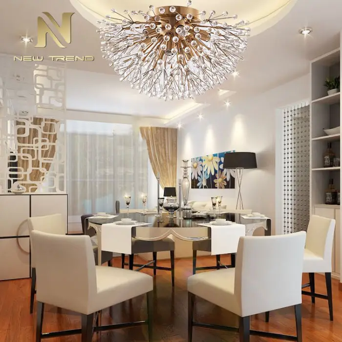 High Quality Modern Lighting Decorative Living Room Dinning Room Iron Glass Led Ceiling Lamp — image 3