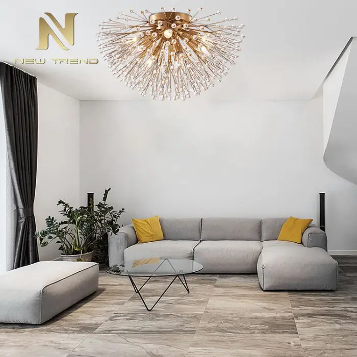 High Quality Modern Lighting Decorative Living Room Dinning Room Iron Glass Led Ceiling Lamp — image 4