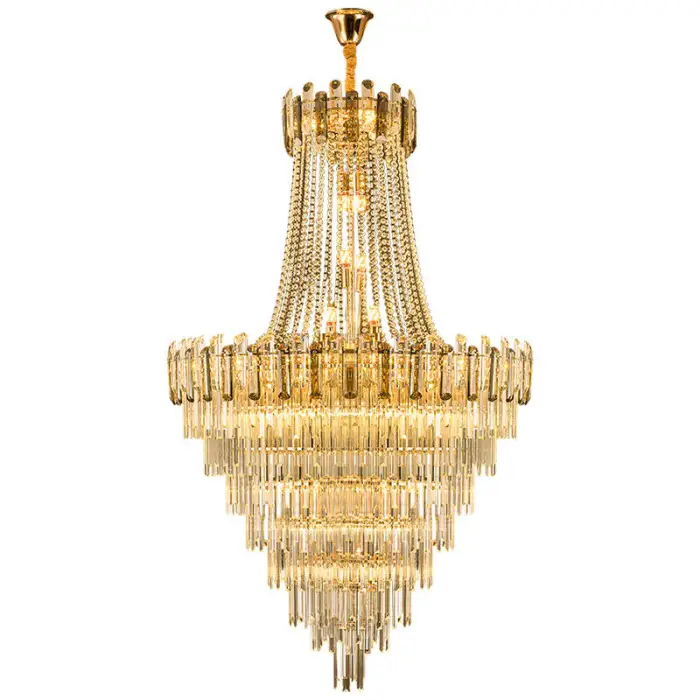 Luxury Chandelier Hotel Lobby Ceiling Hanging Lamp French Nordic Indoor Living Room Duplex Villa Staircase Pendant Lights — image 5