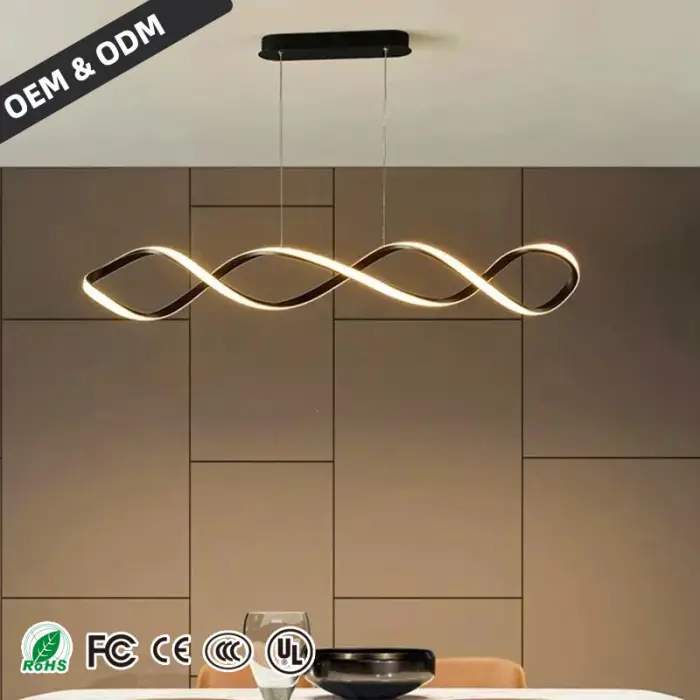 Restaurant Chandelier Creative Designer Iron LED Table Remote Control Gold/Black Finish Home Minimalist Kitchen Hanging Lights — image 6