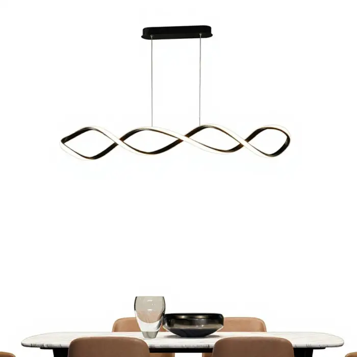Restaurant Chandelier Creative Designer Iron LED Table Remote Control Gold/Black Finish Home Minimalist Kitchen Hanging Lights — image 7