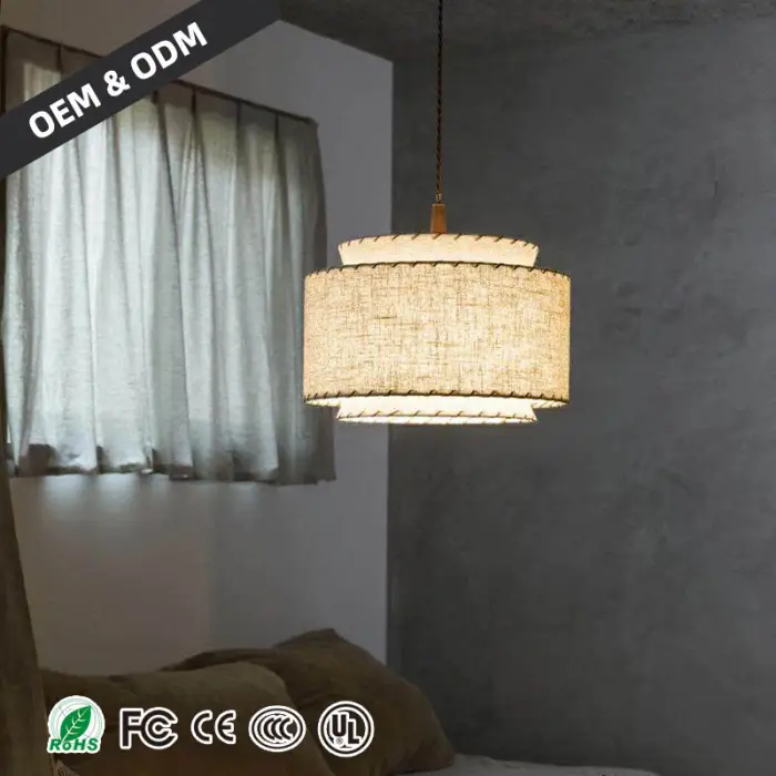 Nordic Minimalism Fabric Chandelier Lighting Living Dining Bedroom Retro Decoration Pendant Lights Indoor Suspend Lamp Luminaire — image 3