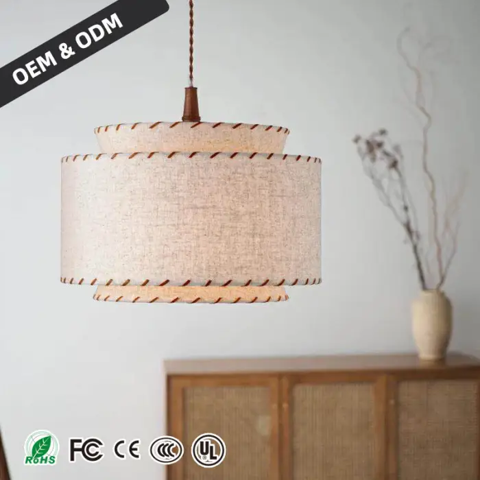 Nordic Minimalism Fabric Chandelier Lighting Living Dining Bedroom Retro Decoration Pendant Lights Indoor Suspend Lamp Luminaire — image 4