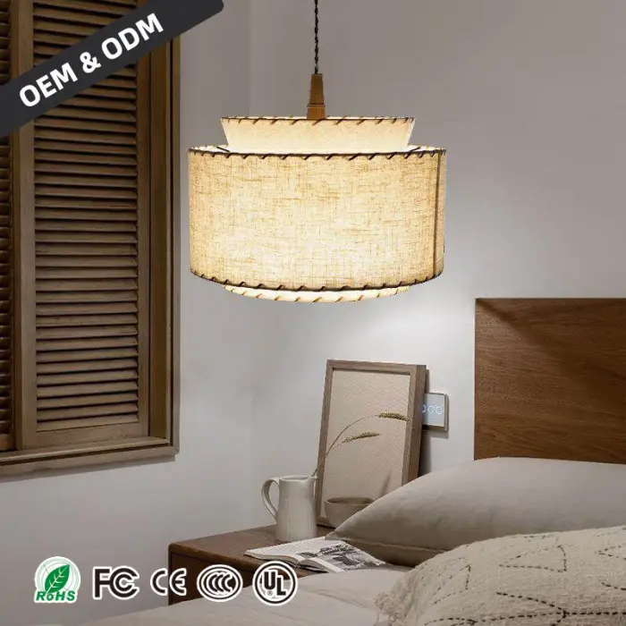 Nordic Minimalism Fabric Chandelier Lighting Living Dining Bedroom Retro Decoration Pendant Lights Indoor Suspend Lamp Luminaire — image 5