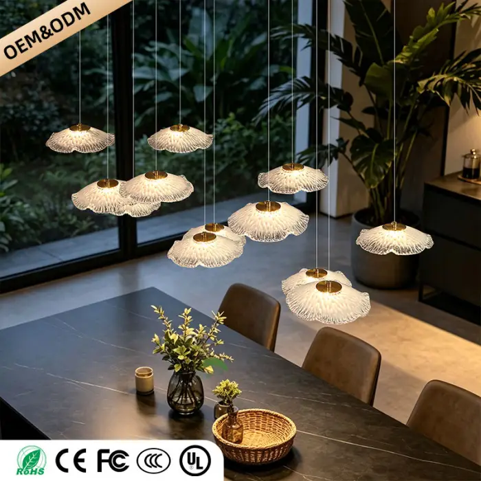 Modern Luxury Glass Chandelier Art Dining Room Island Bar Pendant Lamp Kitchen High Ceiling Hanging Lights — image 4