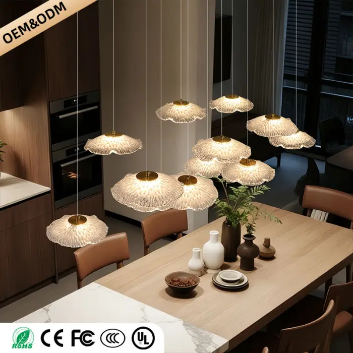 Modern Luxury Glass Chandelier Art Dining Room Island Bar Pendant Lamp Kitchen High Ceiling Hanging Lights — image 5