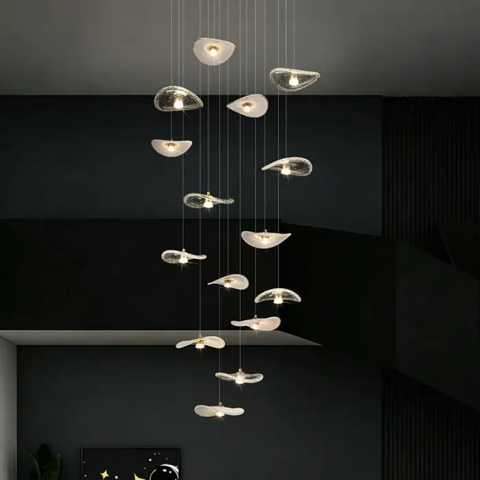 Stair Light LED Glass Chandelier Modern Pendant Light for Living Restaurant Staircase Long Villa Hote Luxury Stairwell Lighting — image 4