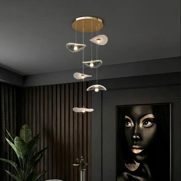 Stair Light LED Glass Chandelier Modern Pendant Light for Living Restaurant Staircase Long Villa Hote Luxury Stairwell Lighting — image 5