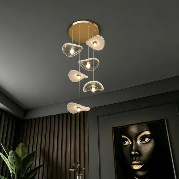 Stair Light LED Glass Chandelier Modern Pendant Light for Living Restaurant Staircase Long Villa Hote Luxury Stairwell Lighting — image 7