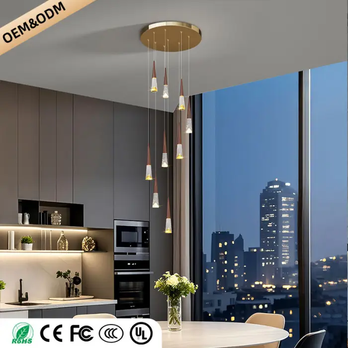 Staircase Hanging Light Rotating Staircase Crystal Chandelier Hanging Lamp Hall Villa High Ceiling Long Pendant Light Lighting — image 6