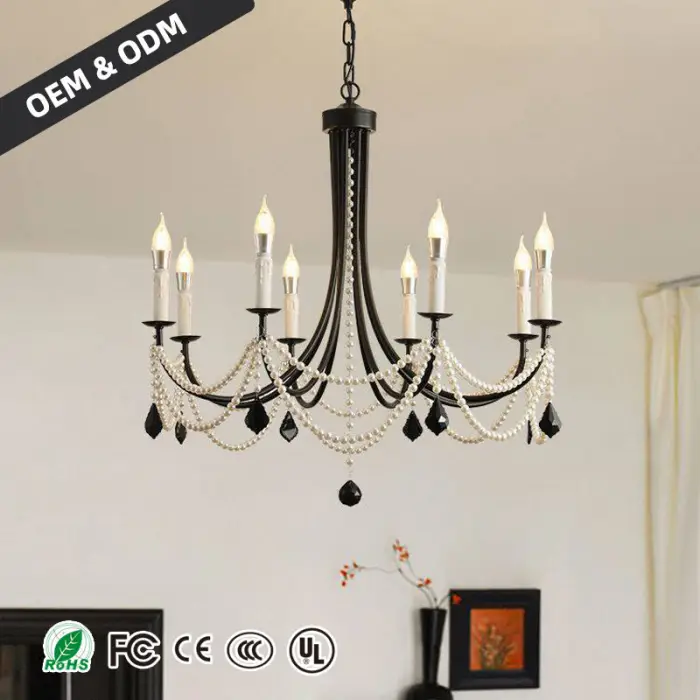 American Retro Candle Chandelier Style Restaurant Pendant Light Main Hanging Lamp Living Room French Bedroom Pendant Lighting — image 5