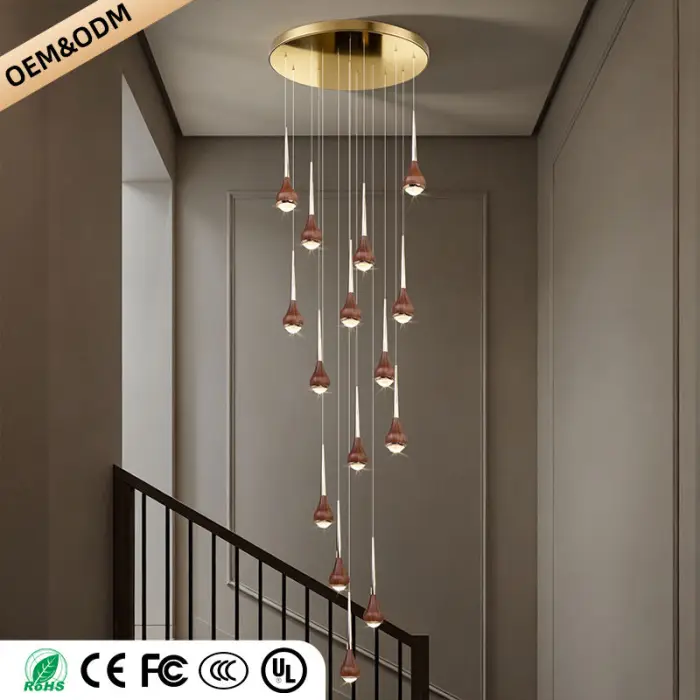 Stairs Chandelier Minimalist Modern Lighting Living Room Pendant Light Lustre High Ceiling Long Staircase Chandelier — image 3