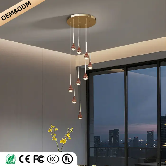 Stairs Chandelier Minimalist Modern Lighting Living Room Pendant Light Lustre High Ceiling Long Staircase Chandelier — image 5